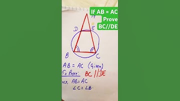 🚣 Prove BC// DE if AB = AC