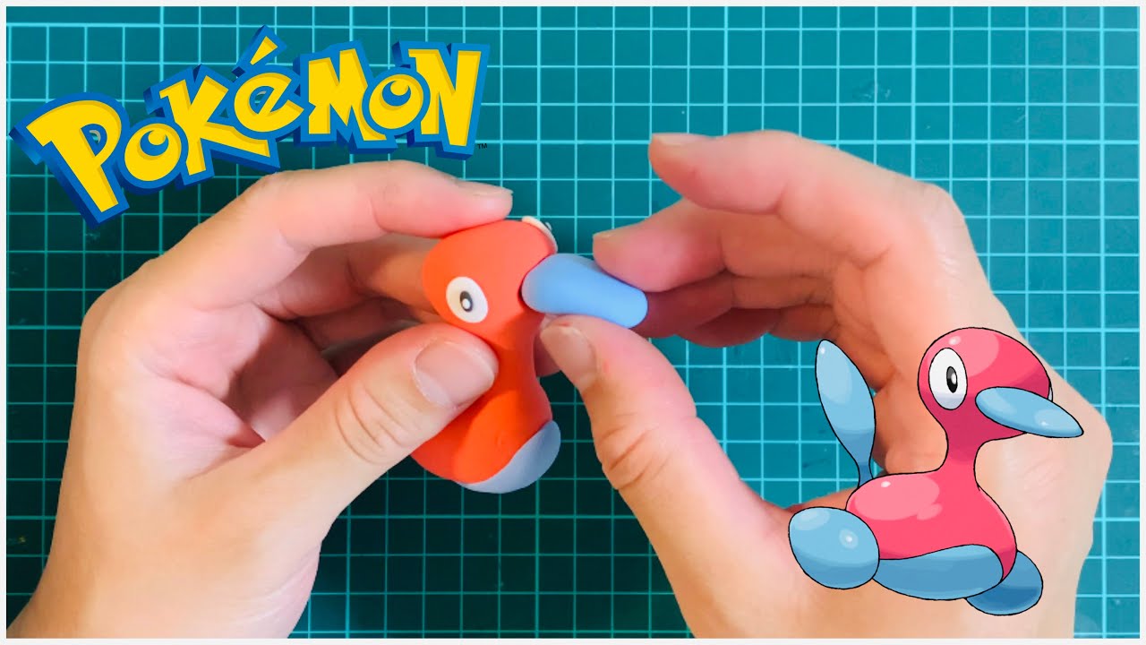 ポケモン粘土】ポケットモンスター ポリゴン2 粘土で作ってみた