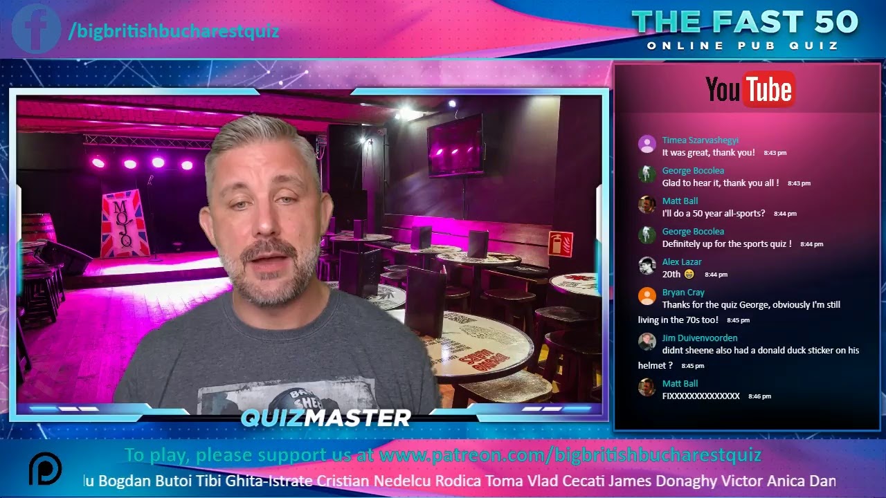 Fast 50 Online Pub Quiz History and Events 1970 to 2020 YouTube