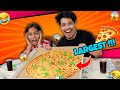 Biggest pizza eating challenge with my sister 