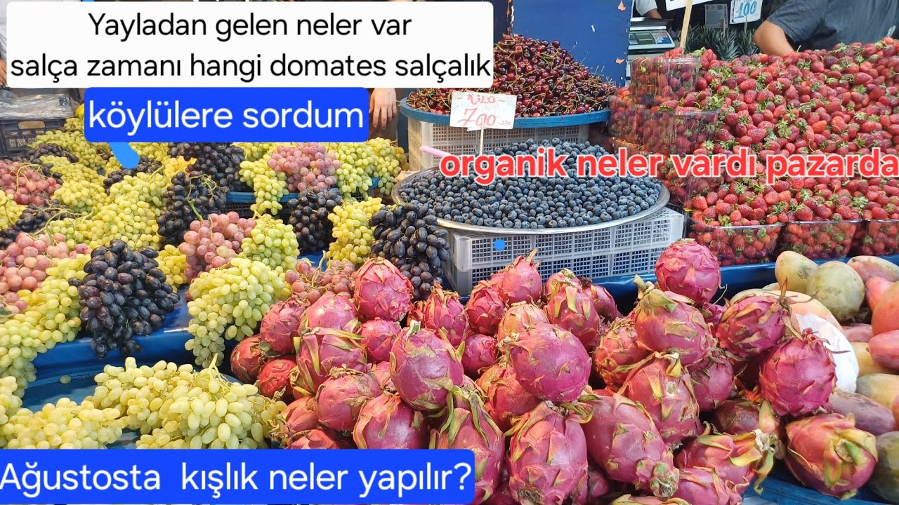 Köylü 🍒pazarı🍒 organik fiyatlar15 ağustos kışlık hazırlık cehennem sıcağında 🥵Antalyada 