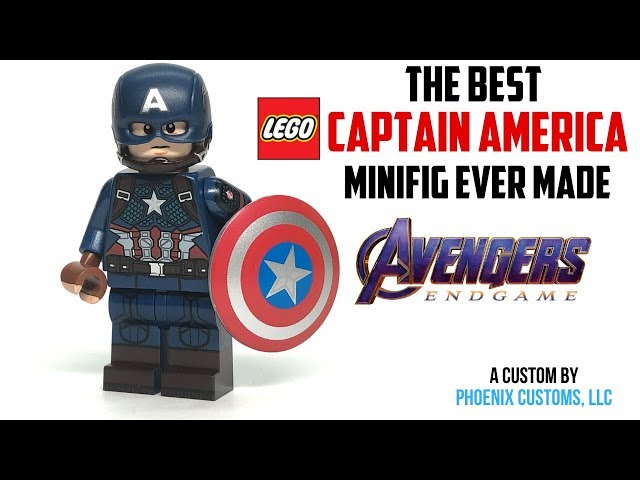 The BEST LEGO CAPTAIN AMERICA Minifigure EVER MADE (ENDGAME Suit - Phoenix  Customs) 