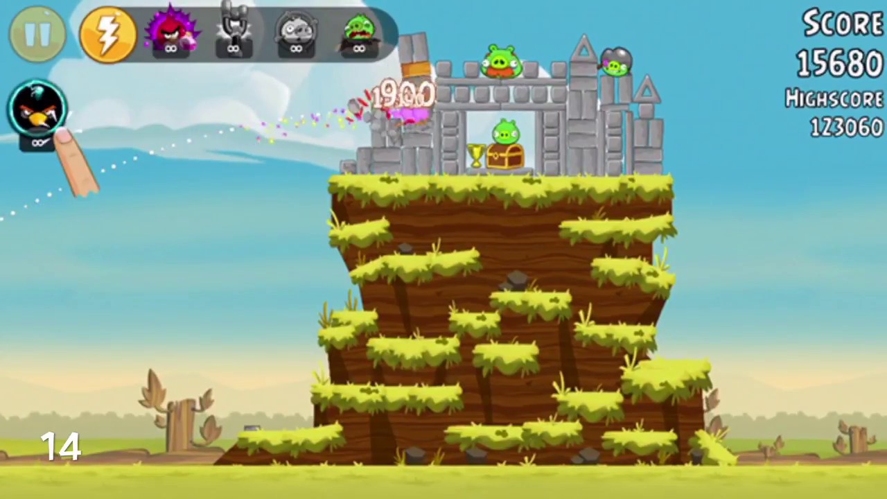 Angry Birds Tutorial Chapter Level 14 - 3 Stars