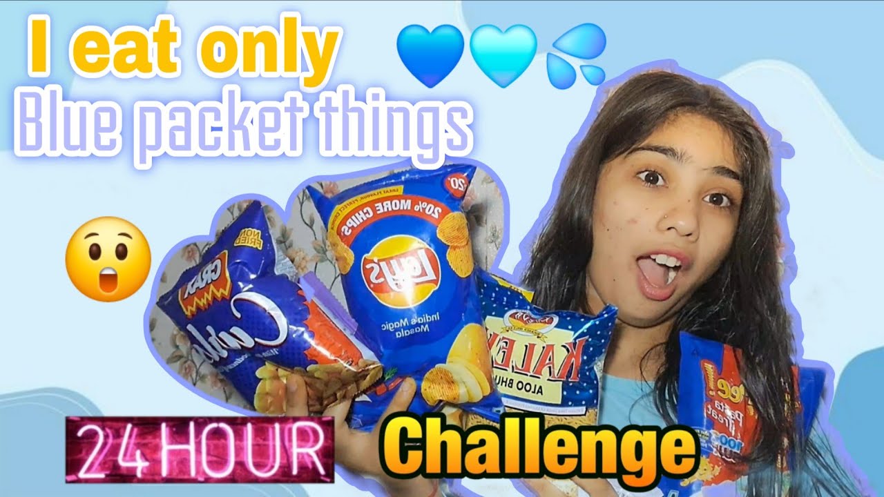 I eat only Blue packet things for 24 hours 💙l Ft Khushi Bhagat