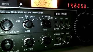 Работа YV1KK на КВ-трансивер Icom IC-710 на Азию.