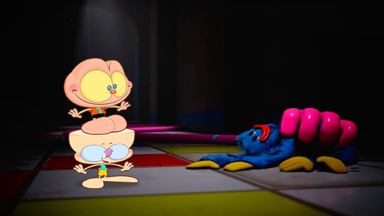 Sapo Brothers: Poppy PlayTime! Mommy Long Legs em Desenho Animado, com  Huggy Wuggy e Kissy Missy 