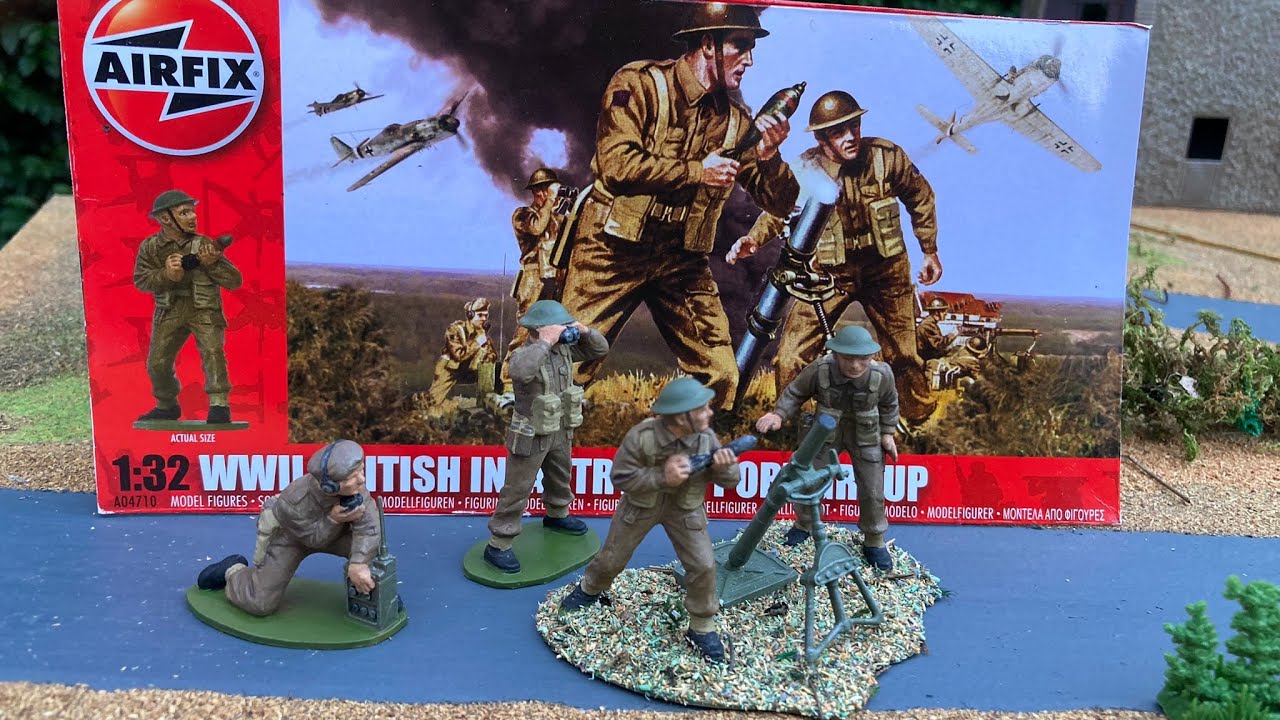 Figurines Airfix 1/32 - British Infantry 1939-45 - Plastique à Peindre - Occasion (manque 1 Béret)