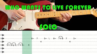 WHO WANTS TO LIVE FOREVER - Guitar lesson - Guitar solo with tabs (fast & slow) - Queen