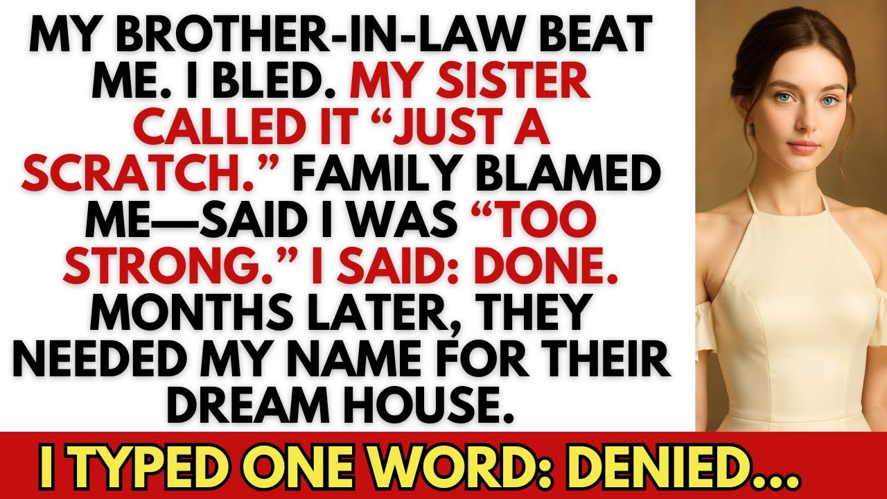 My Brother-In-Law Beat Me. Sis Said ‘Just A Scratch.’ They Blamed Me—Till I Denied Their Dream House