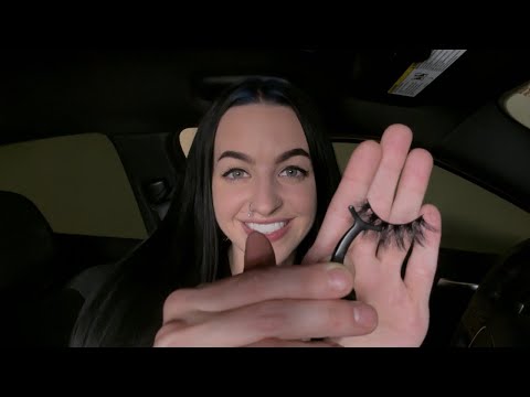 [ASMR] Sister Applies Your Lashes In The Car RP