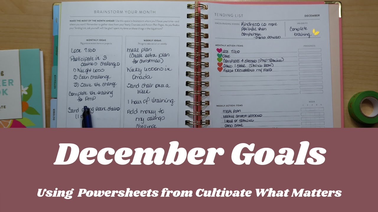December Collection Goal Goal Setting| December Goals using 2021 Powersheets - YouTube