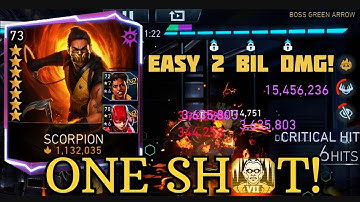 NEW F2P ONE SHOT!🔥 SCORPION (NO Killer FROST) H7 ON ICE Solo Raid in Injustice 2 Mobile Update 6.5
