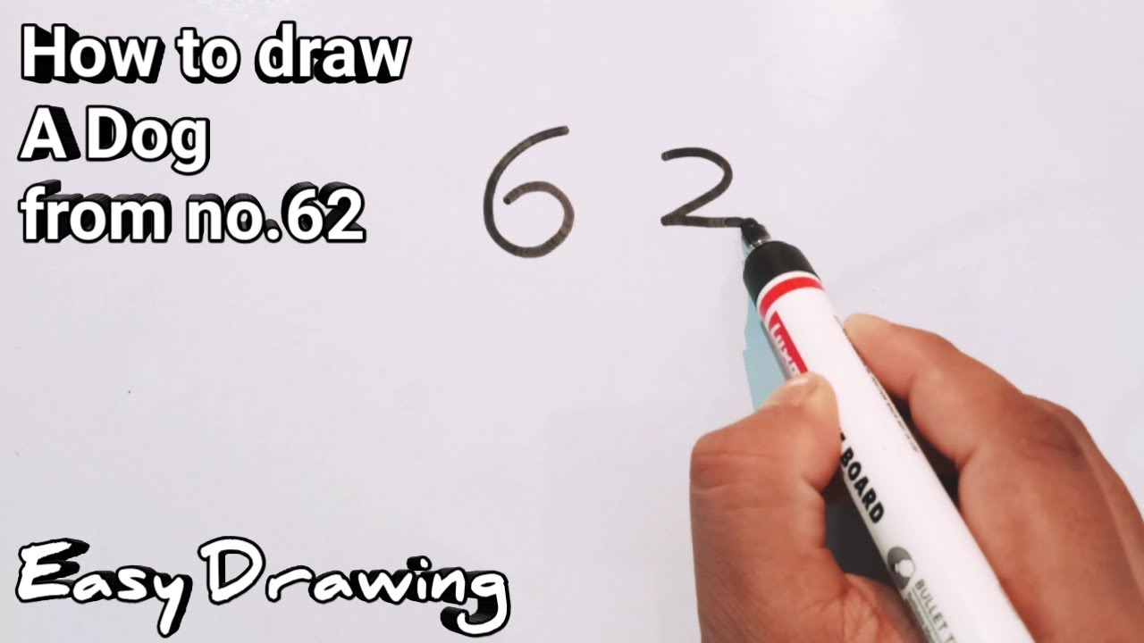 How To Draw A Dog From Number 62 Cute Dog Drawing Easy Step By Step Easy Drawing Tutorial Youtube
