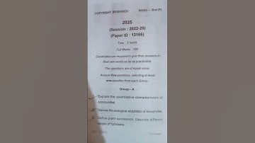 BOTANY HONOURS PAPER 7 BSC BRABU PART 3 EXAM #guessquestion #brabu #part3 #bsc #botany