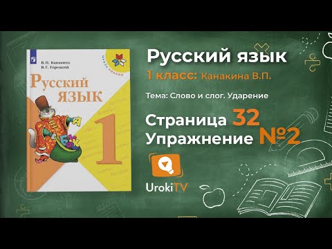 Страница 32 Упражнение 2 «Слово и слог» - Русский язык 1 класс (Канакина, Горецкий)