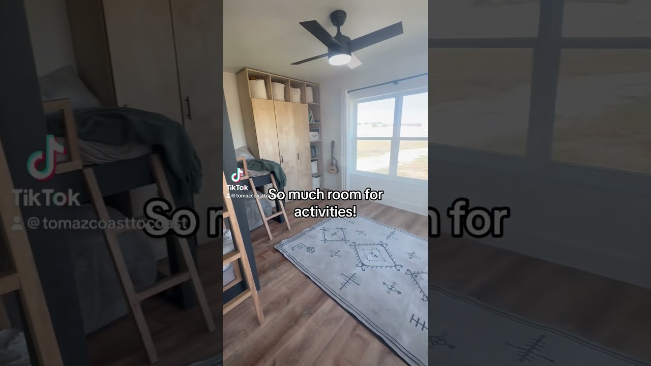 Utilizing our tiny house, a triple bunk!  