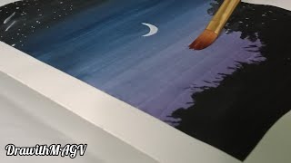 Speed Painting Acrylic: Night Sky (for beginners)   |   DrawithMAGV