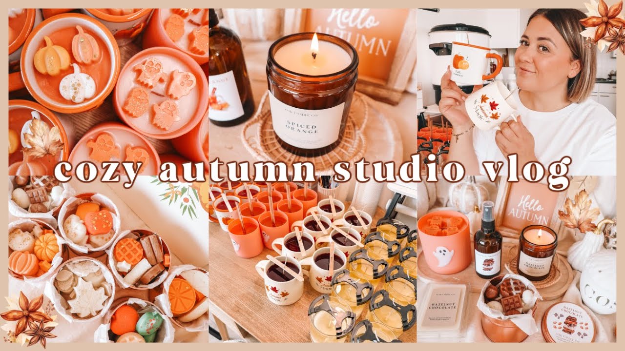 STUDIO VLOG | pouring autumn candles & wax melts 🍂