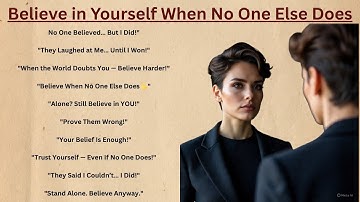 Believe in Yourself When No One Else Does || Graded Reader || Improve Your English Fluency ✅️