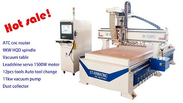 starmacnc manufacturer 9kw spindle ATC wood cnc router machine 1325 1330 with 12pcs tool change