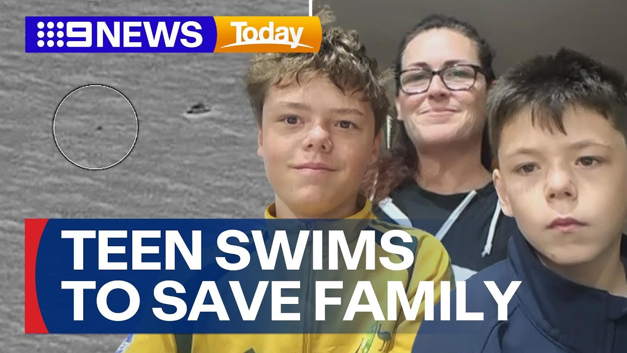 Teen saves family after showing amazing courage, swimming kilometres for help | 9 News Australia