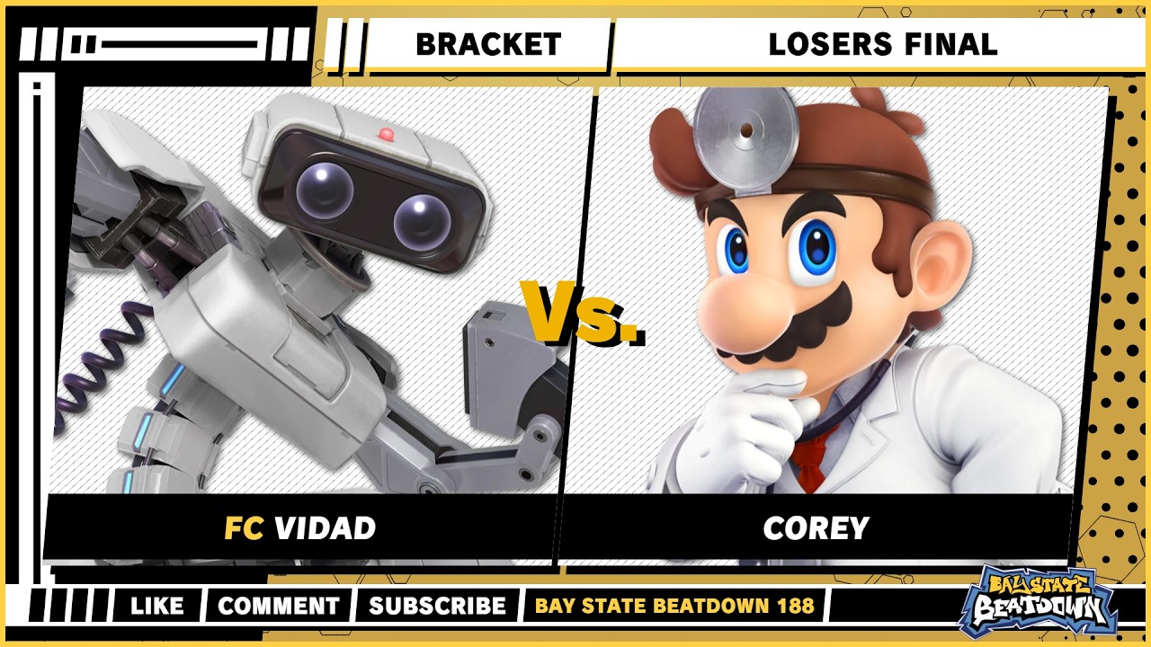 Bay State Beatdown 188 - Losers Final - Vidad (R.O.B) VS corey (Dr. Mario) - SSBU Singles