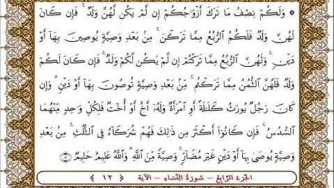 سورة النساء الأية  12   بصوت الشيخ على جابر