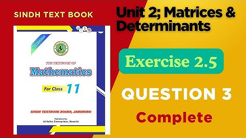 Rank of a Matrix | Exercise 2.5 Q3 | Class 11 Mathematics