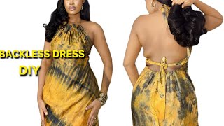 How to cut and sew a backless halter neck dress | beginner friendly sewing tutorial.