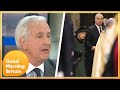 Royal Biographer Reacts To Prince Andrew Escorting The Queen To & From Prince Philip's Service | GMB