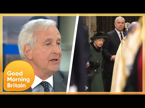 Royal Biographer Reacts To Prince Andrew Escorting The Queen To & From Prince Philip's Service | GMB