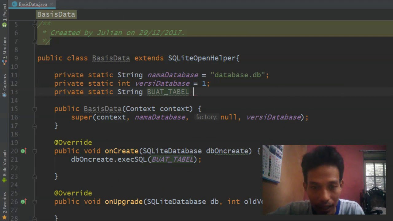 ANDROID STUDIO TUTORIAL - Menambah Data SQLITE - YouTube