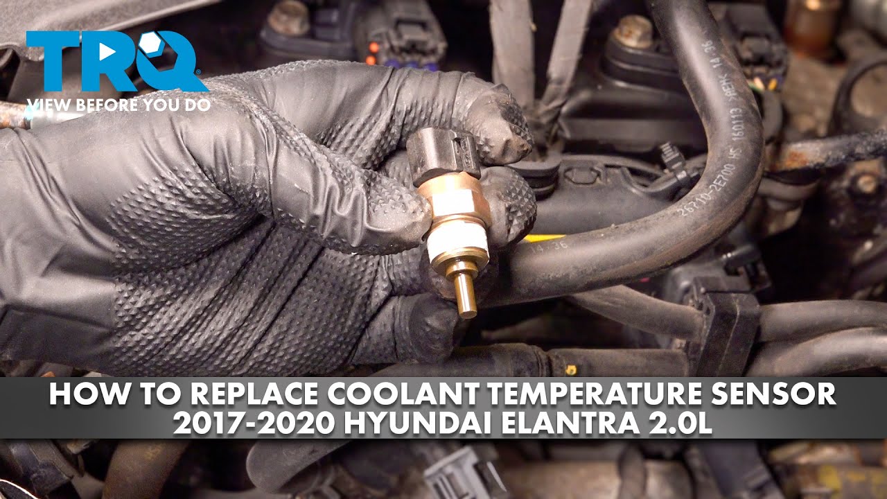 Как заменить датчик температуры охлаждающей жидкости на Hyundai Elantra 2.0L 2017-2020