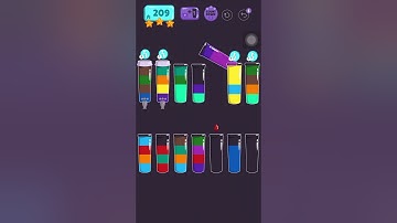 Cups - water sort puzzle | level 209 | ⭐️⭐️⭐️