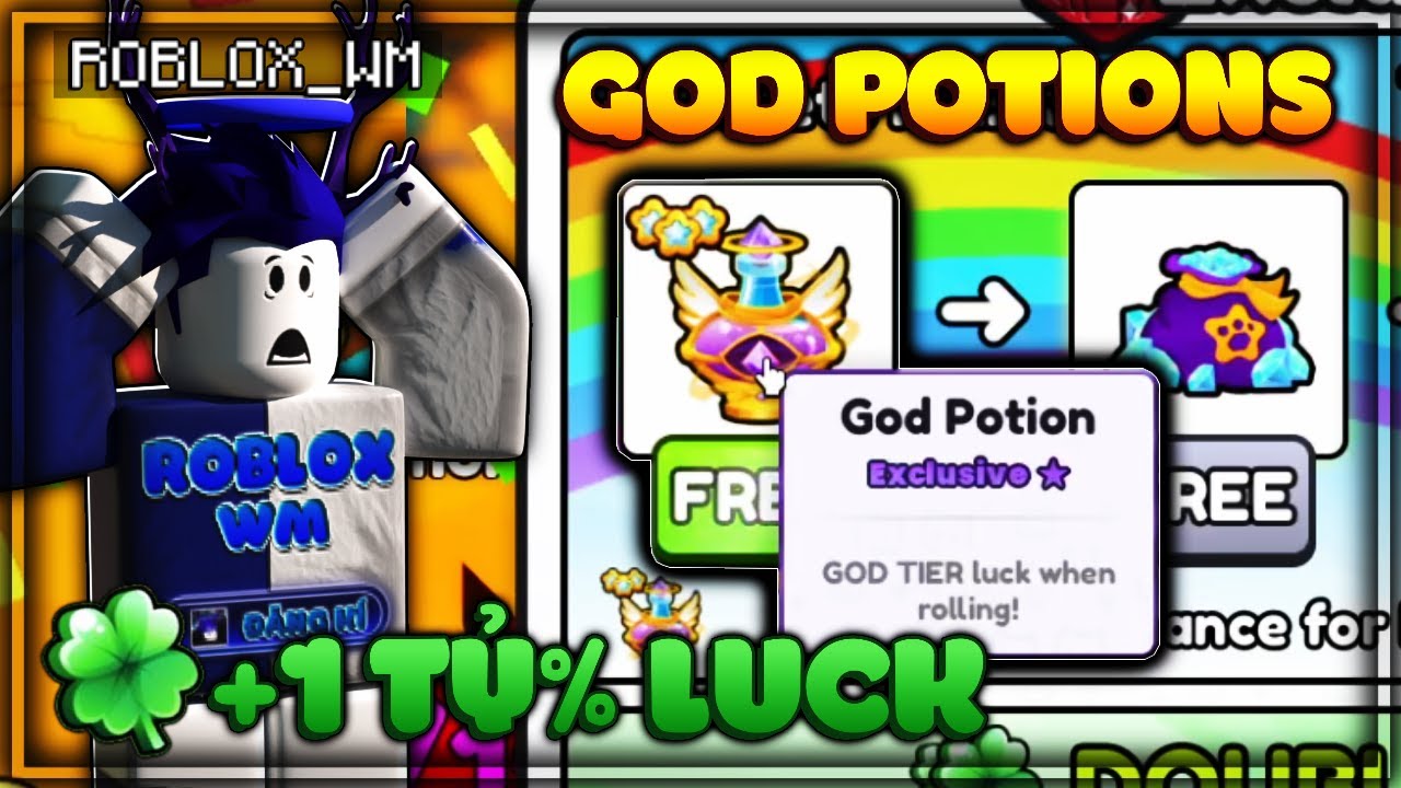 🍀SỬ DỤNG GOD POTION 1 TỶ% TỈ LỆ RA HUGE PET RẤT CAO TRONG PETS GO ...