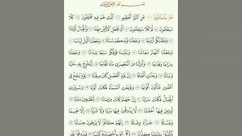 سورة النبا بصوت بكر الشاطري كتابه
