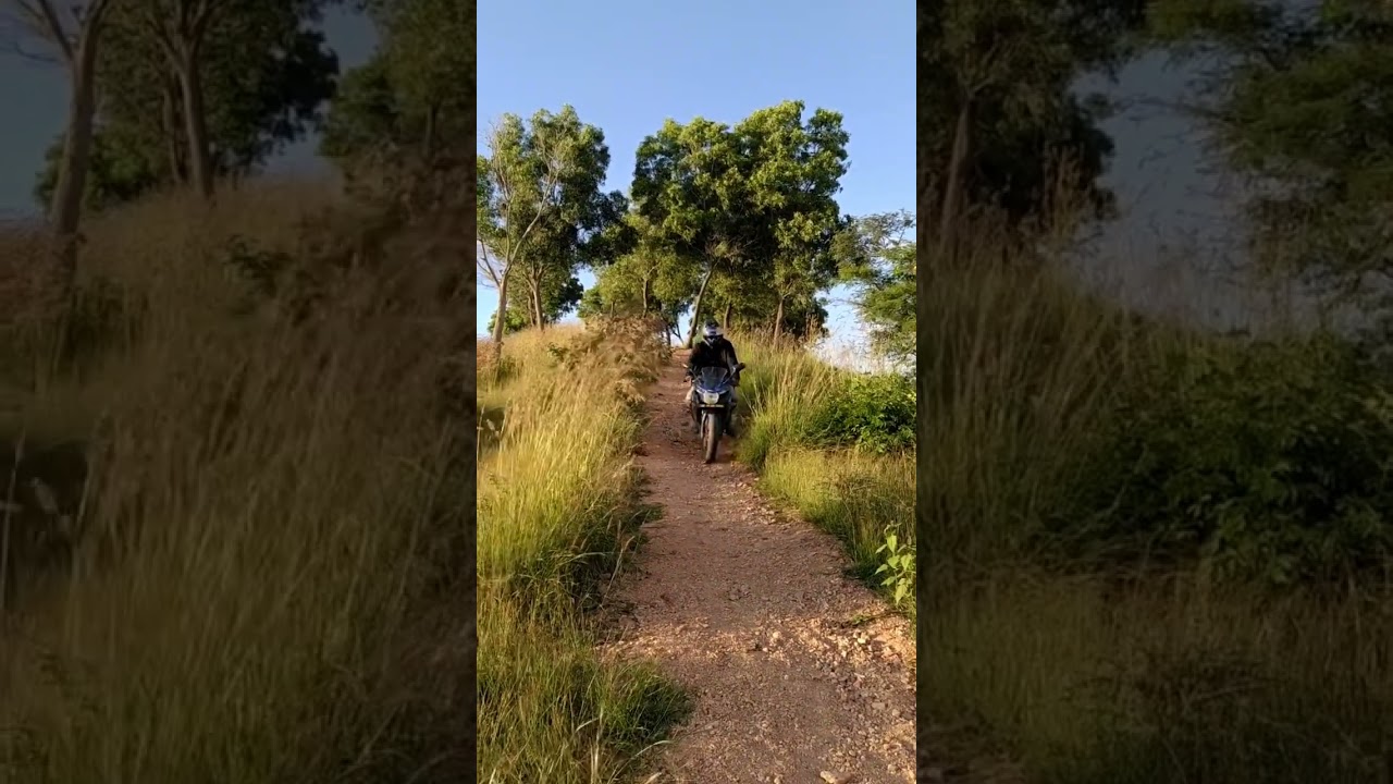 Riding through the trails Manchenbele dam.  