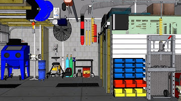 3 Car Garage SketchUp Animation of Layout