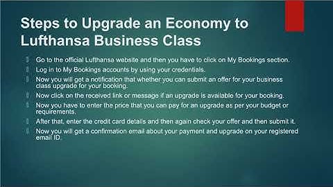 How to Upgrade an Economy to Lufthansa Business Class