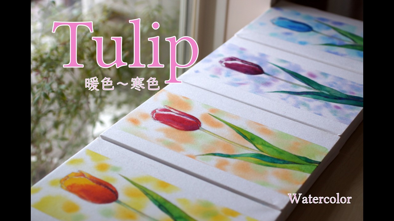 Watercolor Beginners] Drawing Tulips with Warm and Cool Colors