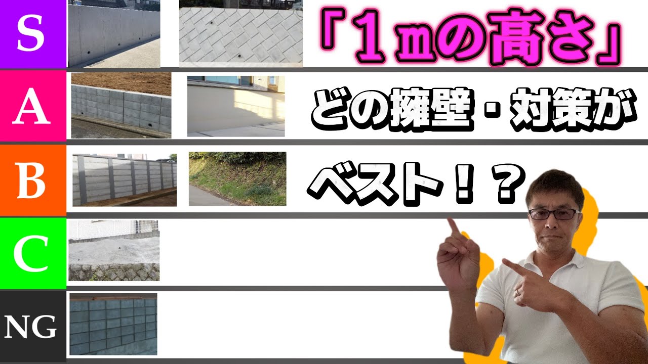 『高さが１ｍ』どんな擁壁どんな対策がベストか