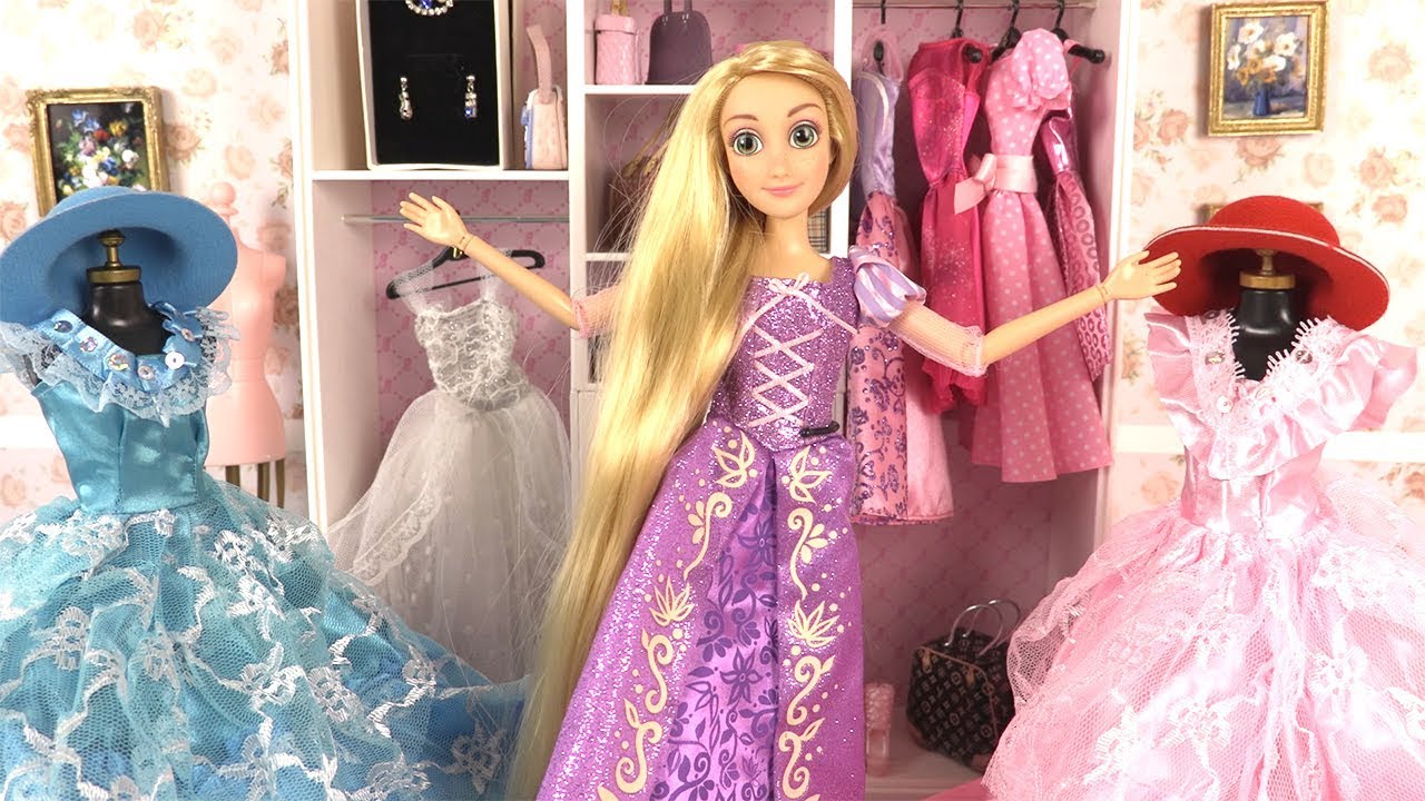 Poupées Princesses Raiponce Elsa Robes et Accessoires (Barbie