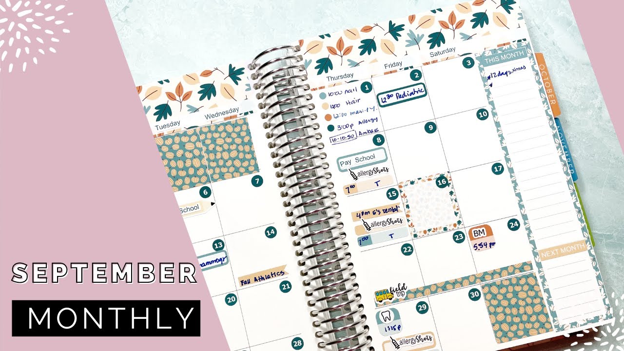 September Plan with Me | Monthly Set Up | Erin Condren | A5 Daily Duo ...