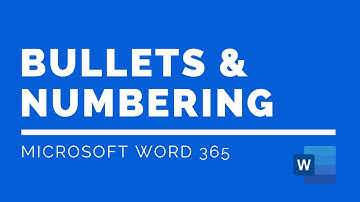 Word Tutorial: Bullets & Numbering