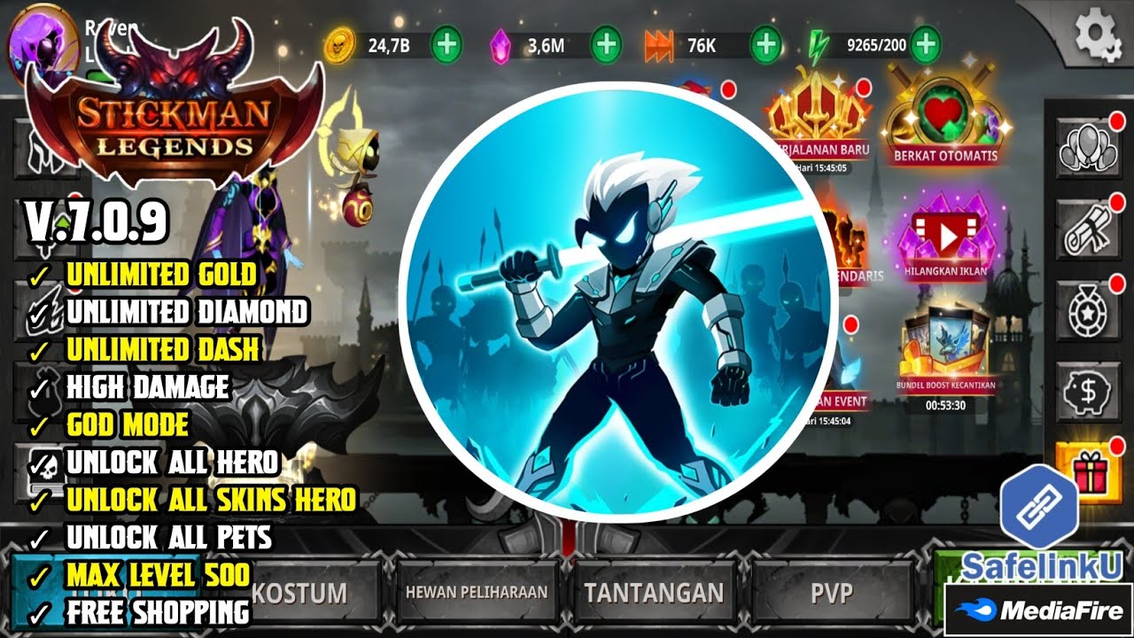 STICKMAN LEGENDS MOD APK VERSI TERBARU 7.0.9 ( FREE SHOPPING