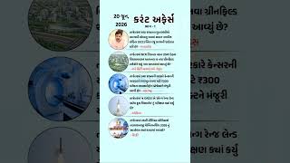 20 June Current Affairs in Gujarati | Current Affairs 2026 #shorts #currentaffairsingujarati