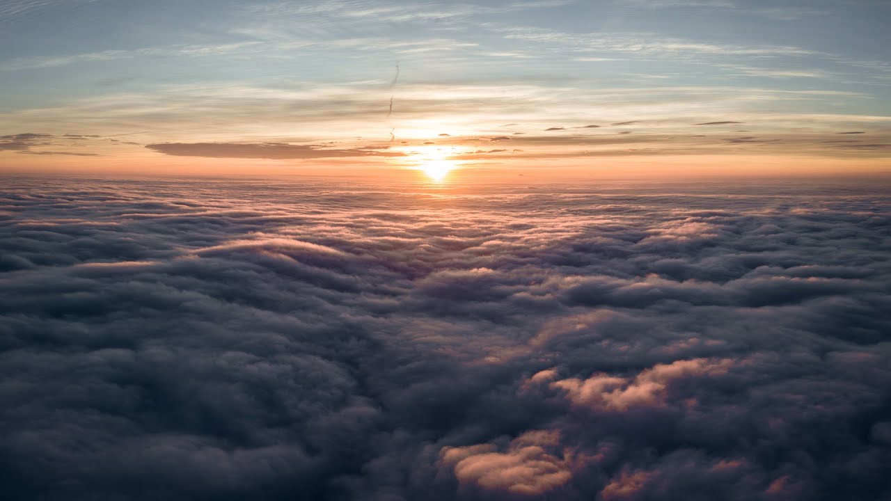 Drone flying above fog at sunset (extreme fog) - YouTube