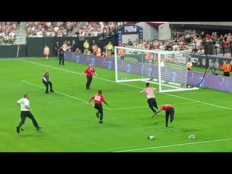 Fan runs onto the field during the Chivas vs Juventus Match - Soccer Champions Tour '22 (7.22.22)