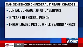 Davenport man sentenced to 15 years for federal firearm charges