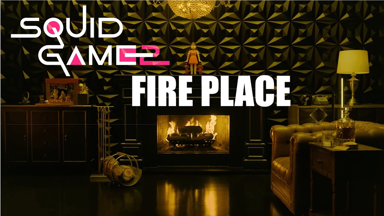 SQUID GAME || FIRE PLACE || BAR || ONE HOUR NON STOP SOUND AMBIENCE || 4K